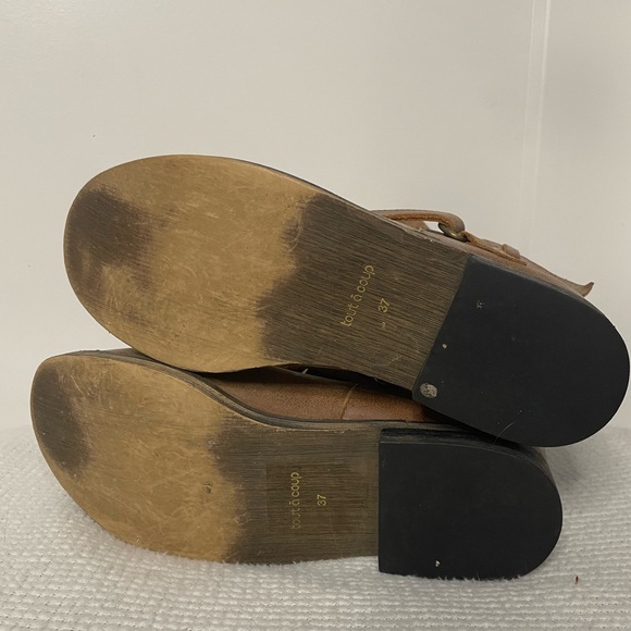 Tout A Coup Leather Brown Biker Boots Size 7 European Cowboy - Picture 4 of 5